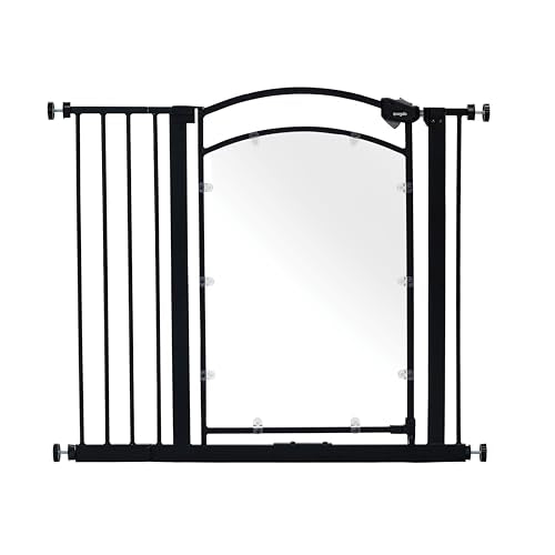 Safety 29.5" 37" Clear Panel Baby Gate (Black/Clear - 29.5-37"w X 30"h)