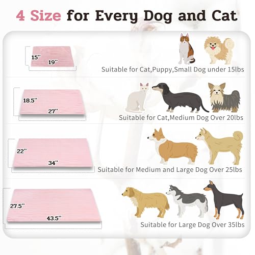 4pcs Soft Plush Fluffy Self Warming Thermal Pet Mat for Dogs and Cats (Blush Pink / Small (20'' X 16'' X 1''))