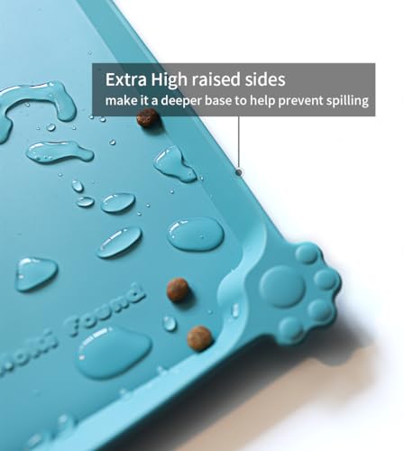 Large Silicone Pet Food Mats (24" x 16" / Glacier)