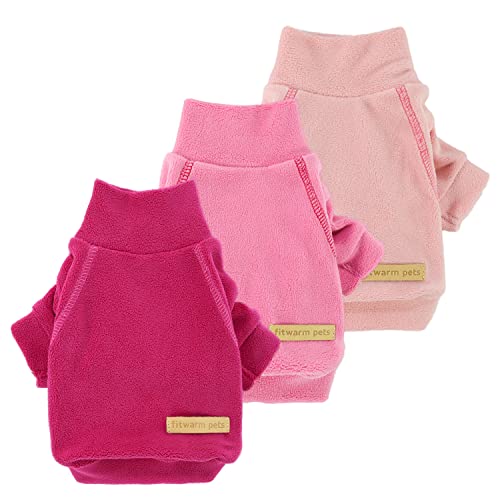 3 Pack Classic Fleece Dog Sweater (Large / Pink-Rose-Baby Pink)
