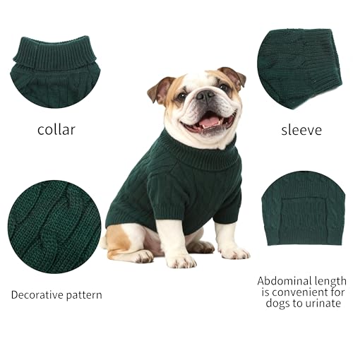 Small Medium Dog Sweater (Green / Large)