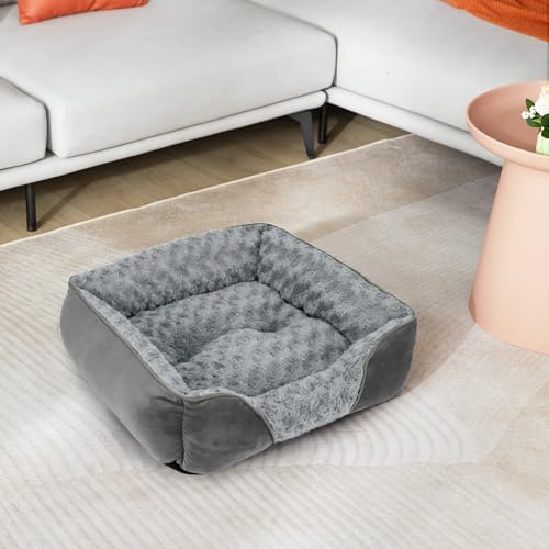 XX Large Dog Bed Rectangle Washable Orthopedic Soft Calming Sleeping Durable Pet Cuddler with Anti (XXL(42"x 30"x 10") / Light Grey)