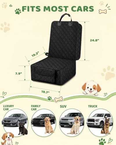 Dog Car Seat Cover (Black / Passenger Side)