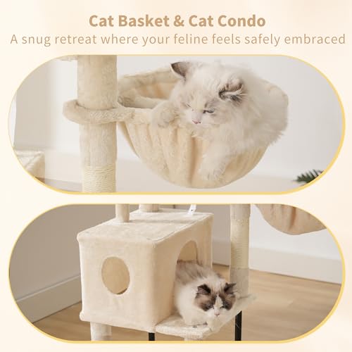 Cat Tree with Toy (49.2 inch / Beige)
