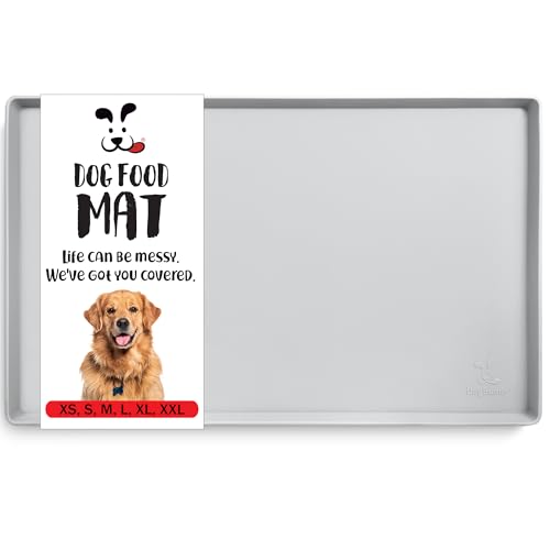 Dog Food Mat Waterproof Dog Bowl Mat for Food and Water (Small: 19" x 12" / Mist)