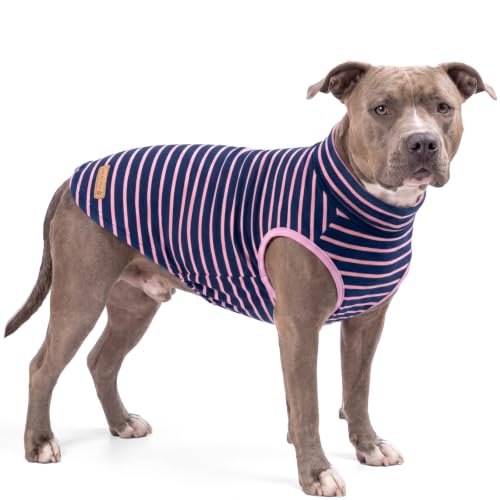 Dog Sweater Soft Fleece Warm Turtleneck Dog Sweaters for Large Dogs (XX-Large / Purple Stripes)
