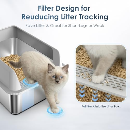 2 Pack 17.3" x13.4"x9" Stainless Steel Litter Box (2PK with 5" Deep)