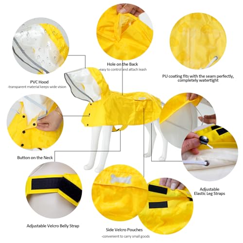 Waterproof Dog Raincoat (Yellow(Water-Activated Color Change) / X-Large)