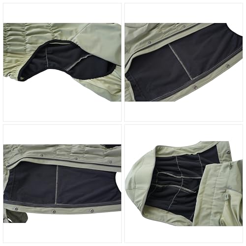 Fleece Lined Dog Raincoat with Removable Hood (Sage Green Fleeced / XS (Back 10.5"))