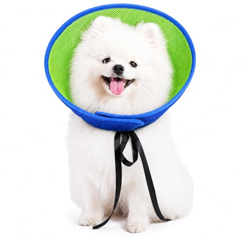 Soft Dog Cone Collar to Stop Licking After Surgery (Blue / S)