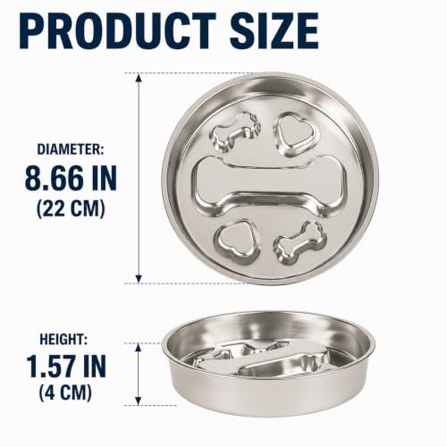 304 Stainless Steel Slow Feeder Dog Bowl