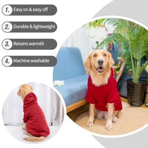 Dog Hoodie for Small Dogs (#2 Red(Plain) / X-Small (All Breed Sizes))