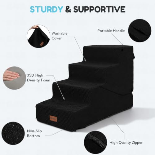 5 Step Dog Stairs and Ramp for Small Dogs and Cats