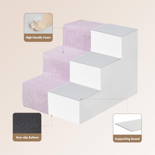 Dog Stairs for Small Dogs 13.5" H (Lilac / Standard 15" x 18" x 13.5")