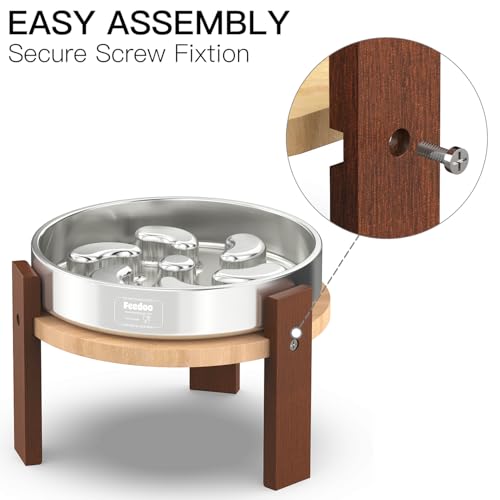 Elevated Dog Bowl Stand (7" Height 3Cups Slow Feeder)