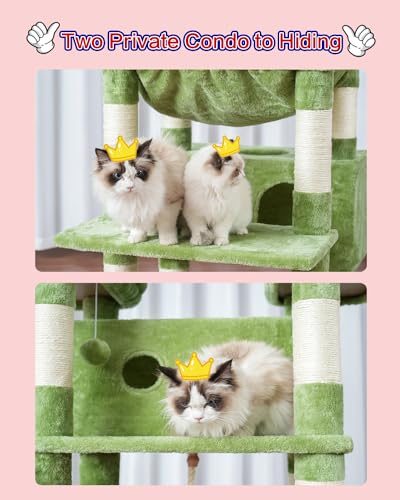 Cat Tree 74" Tower for Large Cats (74 inch / Green)