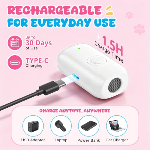Ultrasonic Bark Deterrent Device for Small Dogs (White)
