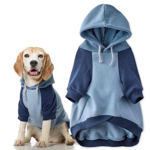Rocky II Dog Hoodie (Navy Color Block / XX-Small (4-7 lbs))