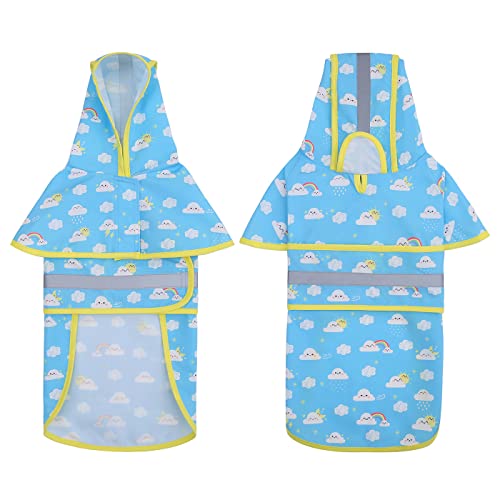 Dog Raincoat with Hood & Leash Hole S (X-Large / Cartoon Storm)