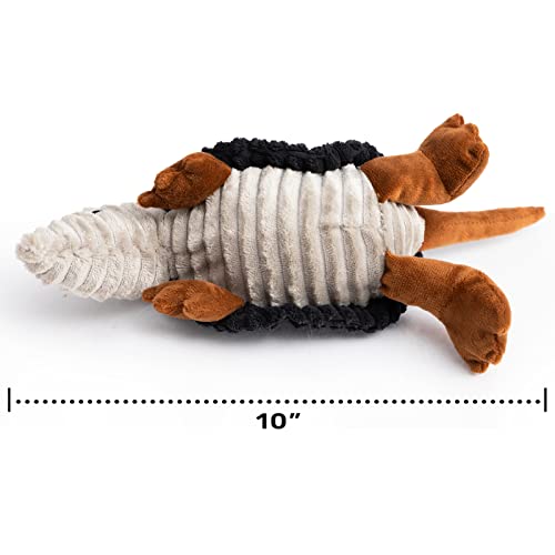Armadillo Squeaky Puppy Dog Toys for Small Medium Dogs (8 IN / Black)