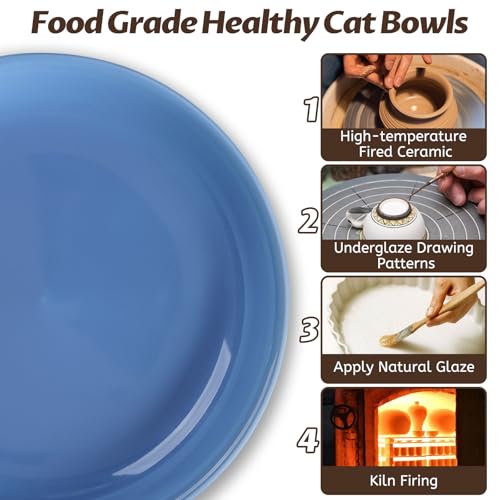 Colorful Cat Food Bowl (Colorful-4 Pack)