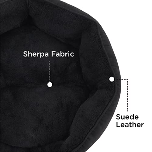Small Dog Bed Washable (25"L x 21"W x 8"Th / Black)