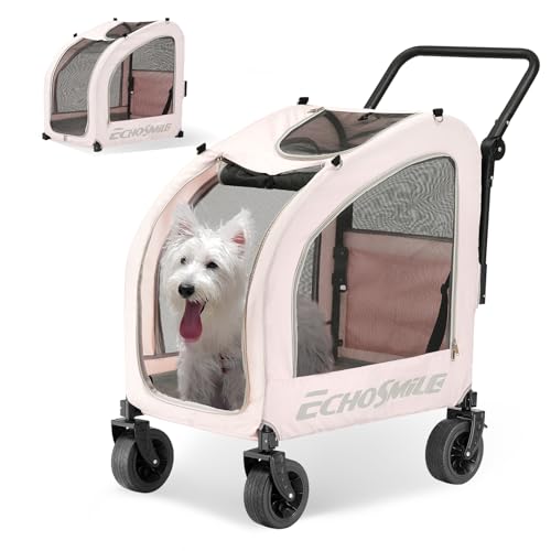 4 Wheel Pet Stroller for Dogs & Cats (Pink)