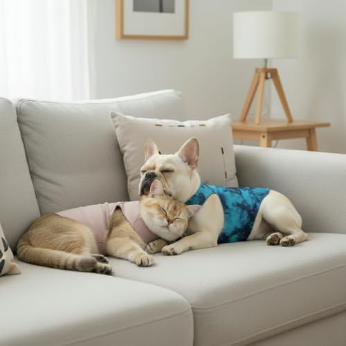 Dog & Cat Surgery Recovery Suit and Anxiety Wrap (M / Tie-Dye LH)