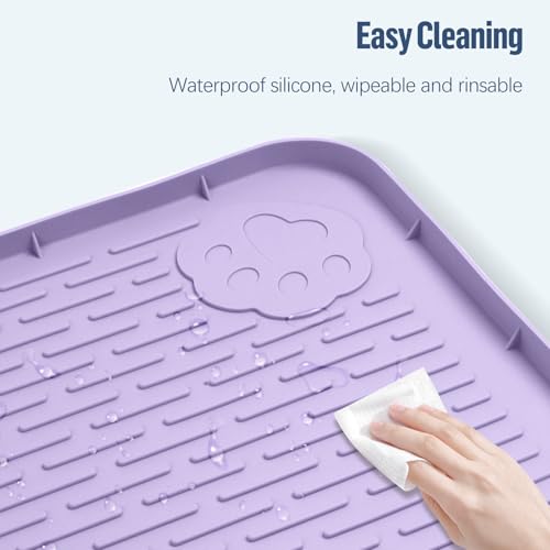 Pee Pad Holder for Dogs 50''x35'' Silicone Puppy Pee Pad Tray (Purple)