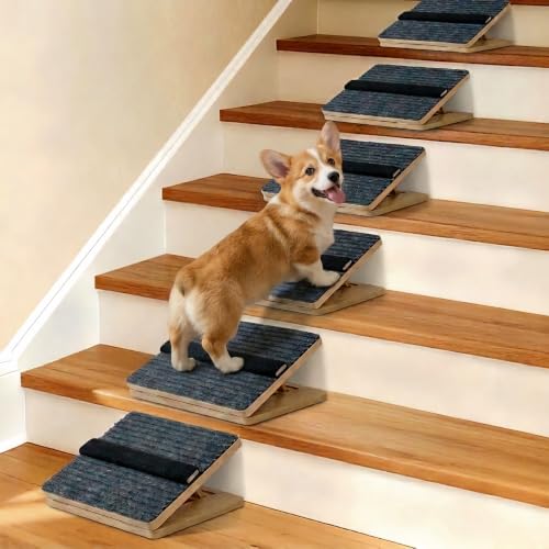 6 Pack Wooden Adjustable Dog Stairs Ramps