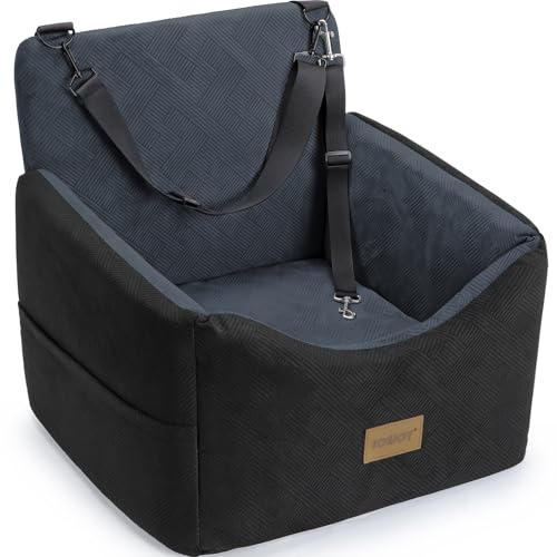 Dog Car Seats for Small Medium Dogs Under 35lbs (Black Dark Grey / Small/Medium)