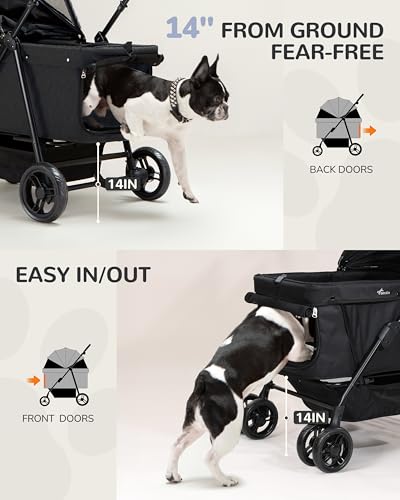 Dog Stroller for Large & Medium Dogs (Classic Black)