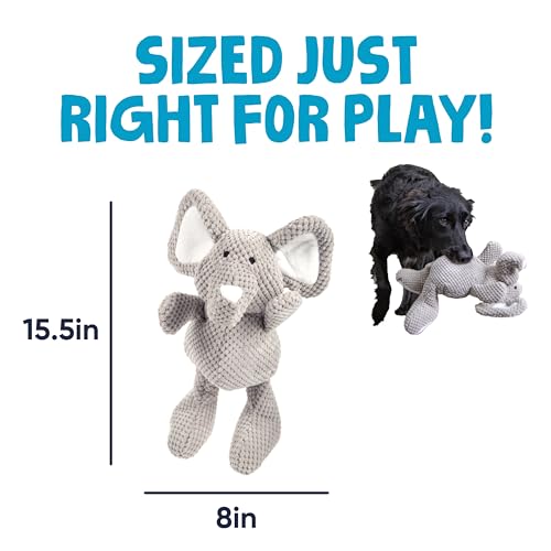 Checkers Elephant Tough Plush Toy with Chew Guard Technology (Checkers - Elephant (Gray) / Large)