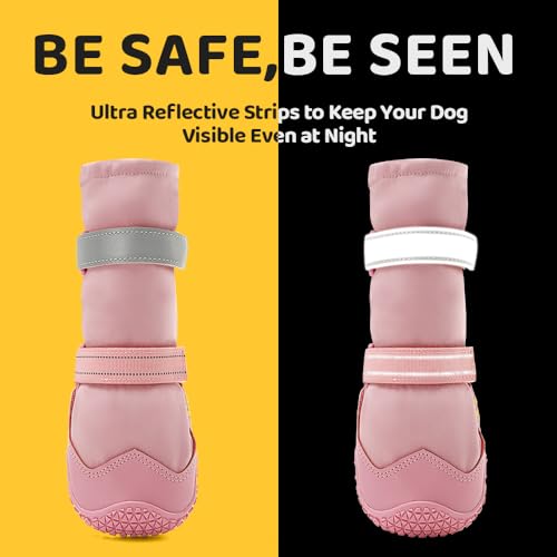 Dog Shoes for Dogs (Light Pink / Width 1.57 in)