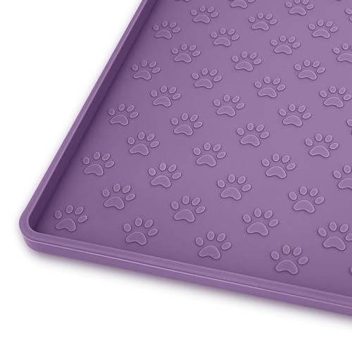 Dog Food Mat Anti (24.5"L x 16.5"W / Purple)