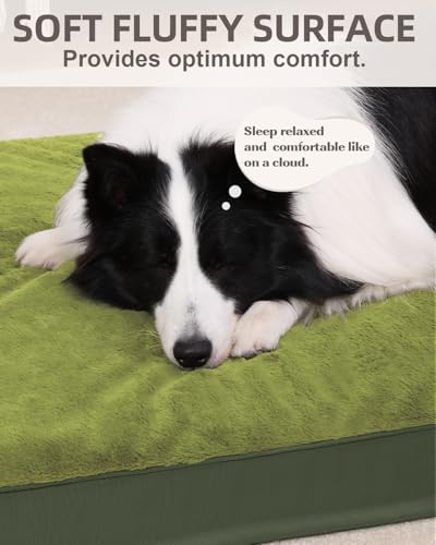 Orthopedic Dog Bed for Extra Large Dogs with Waterproof (Green / 47.0"L x 29.0"W x 4.0"Th)