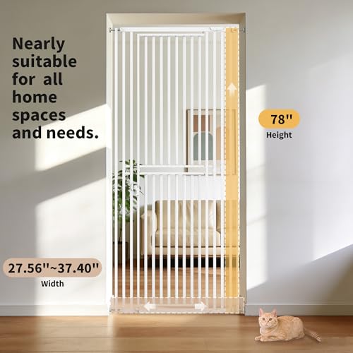 78.74" Extra Tall Cat Gate for Doorway (W32.28"-37.01")