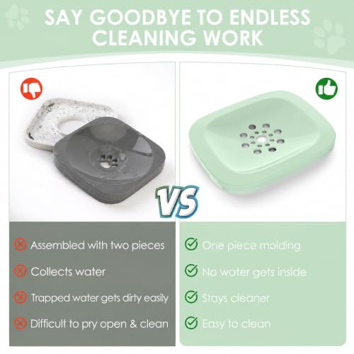 3L No Spill Dog Water Bowl with Slow Drinking Disk (Sprout Green)