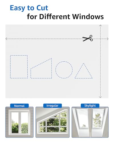 Blackout Curtains Portable 47”x48” No Drill Black Out Window Cover (White / 47"W x 48"H)