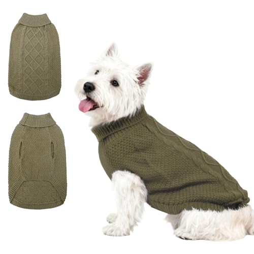 Turtleneck Dog Sweater (Small / Army Green)
