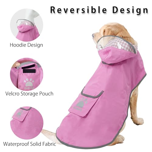 Dog Raincoat Reversible (Dark Pink / XX-Large(55-77))