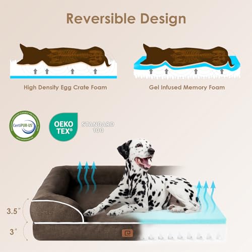 Orthopedic Dog Bed Medium Size Dog (Brown / 30.0"l X 20.0"w X 6.5"th)