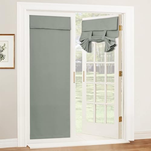 Blackout Curtain Privacy Window Drape for Living Room Bedroom Door (Sage Green / 36"W x 69"L (Pack of 1))