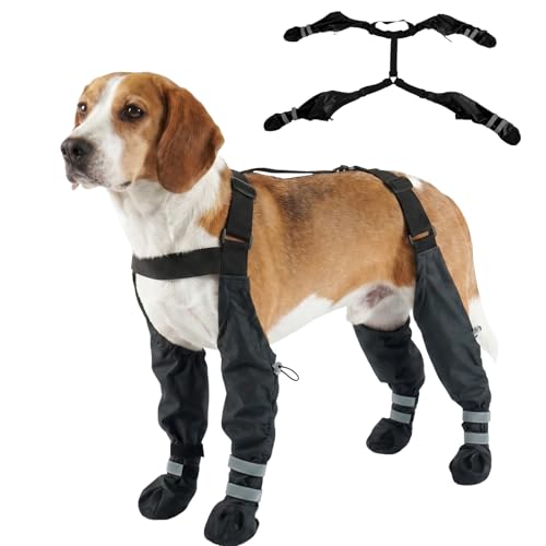 Waterproof Dog Suspender Boots Non (Black / S)