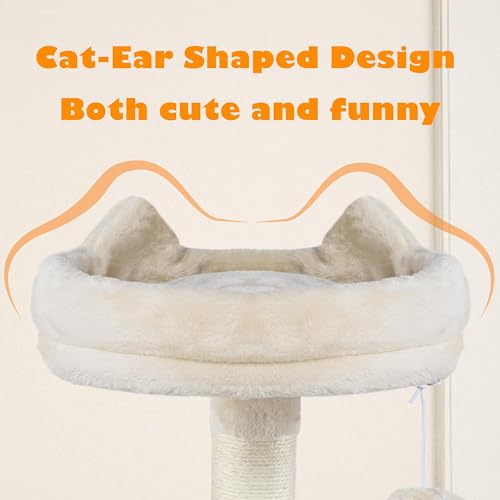62.5in Cat Tree with 2 Cat (62.5in / Beige)