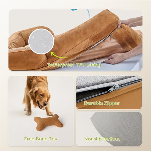 Dog Beds for Large Dogs (Brown / Large(36"L x 27"W x8.5"Th))