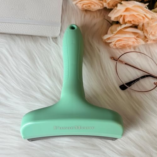 Pet Deshedding Tool with Curve Blade (Large / Green)