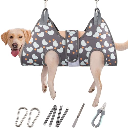 Dog Grooming Hammock for Medium (L for Large Dogs 65LB)