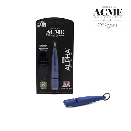 Alpha 210.5 Professional Dog Training Whistle with Lanyard. Enhanced Ergonomic Grip. BPA (Baltic Blue/Black)