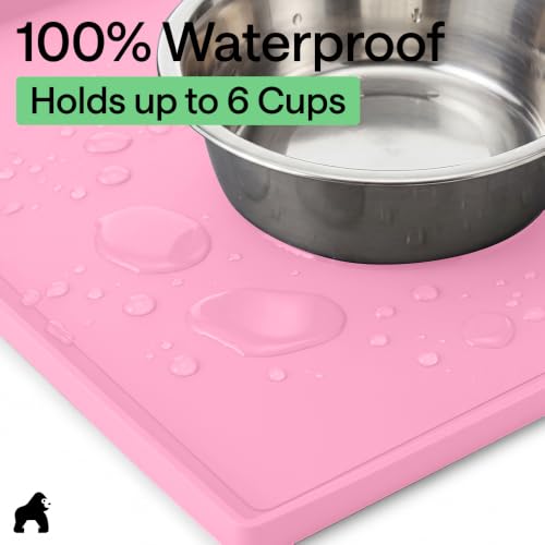 Waterproof Dog Food Mat (Pink / 18" x 12")